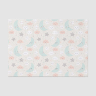 Papel De Seda Padrão de Pastel Céu Sorridente
