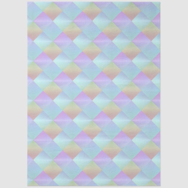 Papel De Seda Padrão de Pastel Squares (Frente )
