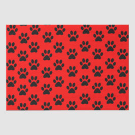 Papel De Seda Padrão de Pata de Gato Preto Vermelho Pata de Cach