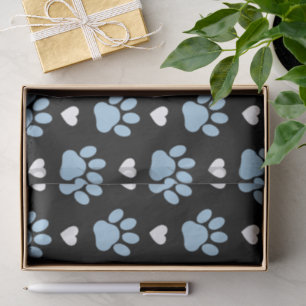 Papel De Seda Padrão De Patas, Patas Cachorros, Patas Azuis, Cor
