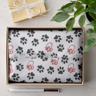 Papel De Seda Padrão De Patas, Patas Negras, Patas Vermelhas, Co