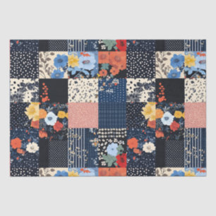 Papel De Seda Padrão de Patchwork Floral da Vintage (9)