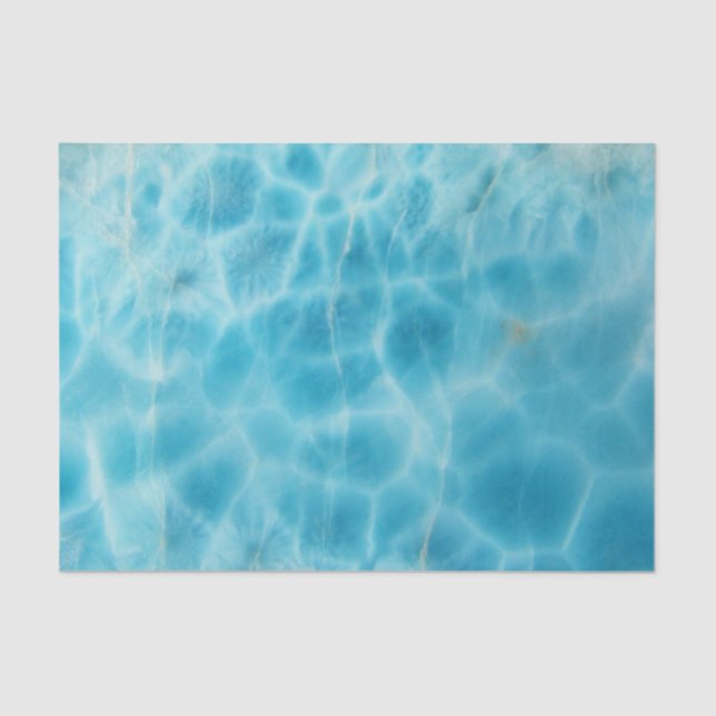 Papel De Seda Padrão de Pedra Gem, Larimar Azul / Pedra Atlântid (Frente )