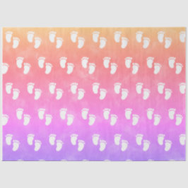 Papel De Seda Padrão de Pegada de Chá de fraldas de Aquarela Col