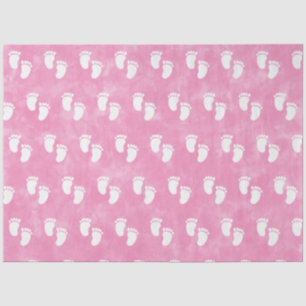 Papel De Seda Padrão de Pegada do Chá de fraldas de Aquarela Ros