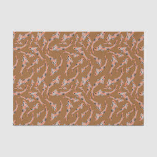 Papel De Seda Padrão de Peixe de Laranja Laranja Koi