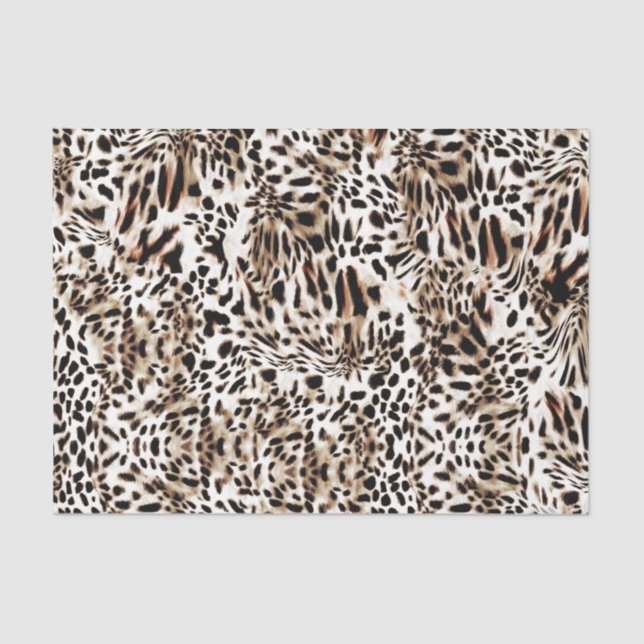 Papel De Seda Padrão de Pele do Leopard (Frente )