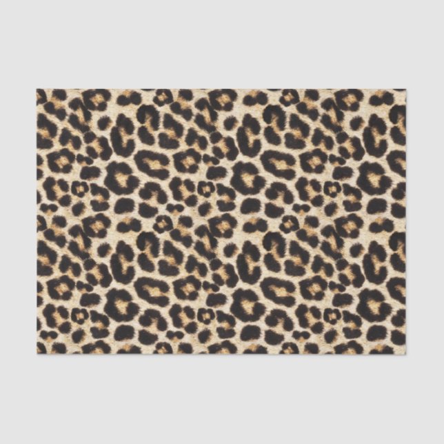 Papel De Seda Padrão de Peles de Leopardo Faux (Frente )