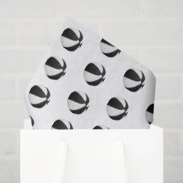 Papel De Seda padrão de pequenas bolas de basquete pretas e bran