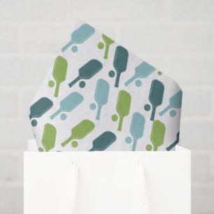 Papel De Seda Padrão de Pickleball Verde e Azul