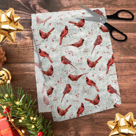 Papel De Seda Padrão de Pinho de Neve Vermelha Natal
