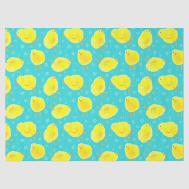 Papel De Seda Padrão de Pintinhos de Páscoa (Frente )