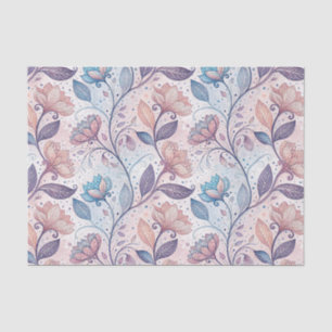 Papel De Seda Padrão de Pintura Abstrata em Aquarela Floral Past