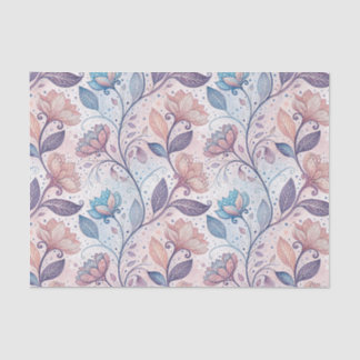 Papel De Seda Padrão de Pintura Abstrata em Aquarela Floral Past