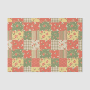 Papel De Seda Padrão de Piquenique com Remendo Floral Pastel (2)