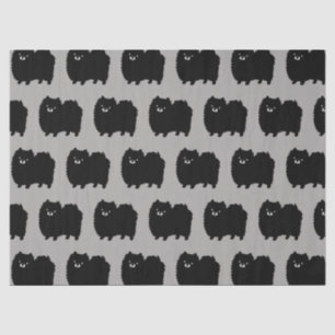 Papel De Seda Padrão de Pomeranianos Negros  Cão de Fluffy