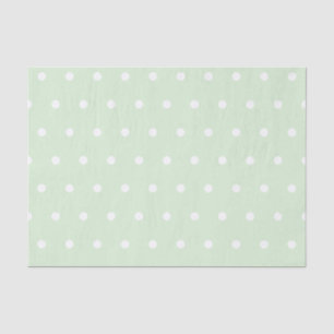 Papel De Seda Padrão de Pontos Brancos em Verde Jade Leitoso Cla