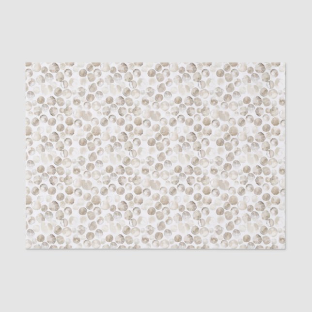 Papel De Seda Padrão de Pontos de Aquarela Branco Creme Bege Neu (Frente )