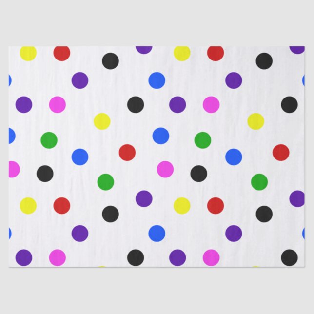 Papel De Seda Padrão de Pontos e Pontos Polkadots (Frente )