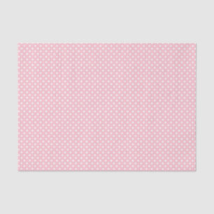 Papel De Seda Padrão de Pontos Rosa Pálido e Branco