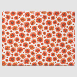 Papel De Seda Padrão de Poppies de Aquarela