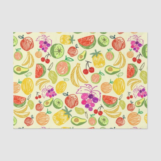 Papel De Seda Padrão de porta de Fruta corrigido (Frente )