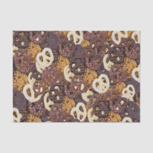 Papel De Seda Padrão de Pretzels de Chocolate