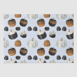 Papel De Seda Padrão de Pumpkin Laranja Branco Moderno