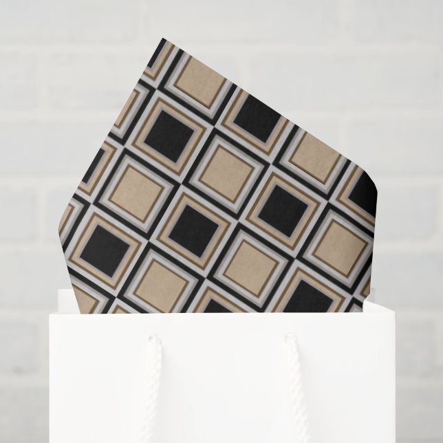 Papel De Seda Padrão de quadrados (Sacola de presentes)