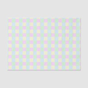 Papel De Seda Padrão de Quadrados de Pastéis Suaves