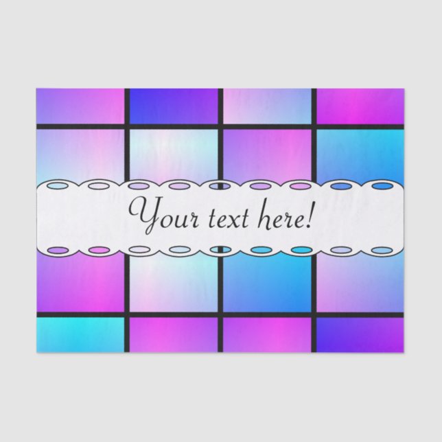 Papel De Seda Padrão de quadrados gradiente (Frente )