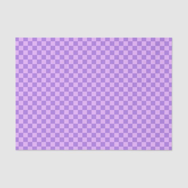 Papel De Seda Padrão de quadro de verificação roxo (Frente )