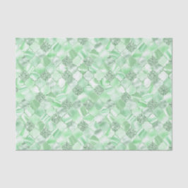 Papel De Seda Padrão de Quatrefoil do Mint Green em Marrocos