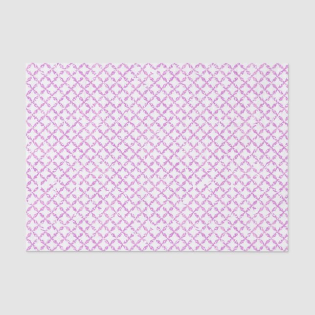 Papel De Seda Padrão de Quatrefoil Rosa (Frente )
