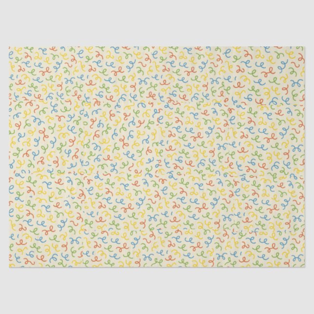 Papel De Seda Padrão de Rabisco de Macarrão do Chef  (Frente )