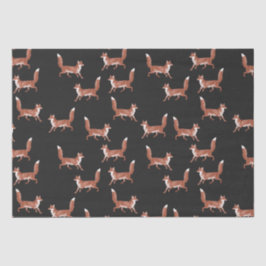 Papel De Seda Padrão de Raposa Vermelha Cura Moderna em Vintage 