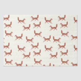 Papel De Seda Padrão de Raposa Vermelha Cura Moderna na Vintage 