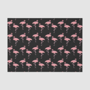 Papel De Seda Padrão de Rebanho de Flamingos Rosa Vibrante