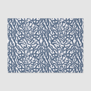 Papel De Seda Padrão de recifes de coral de praia Marinho branc