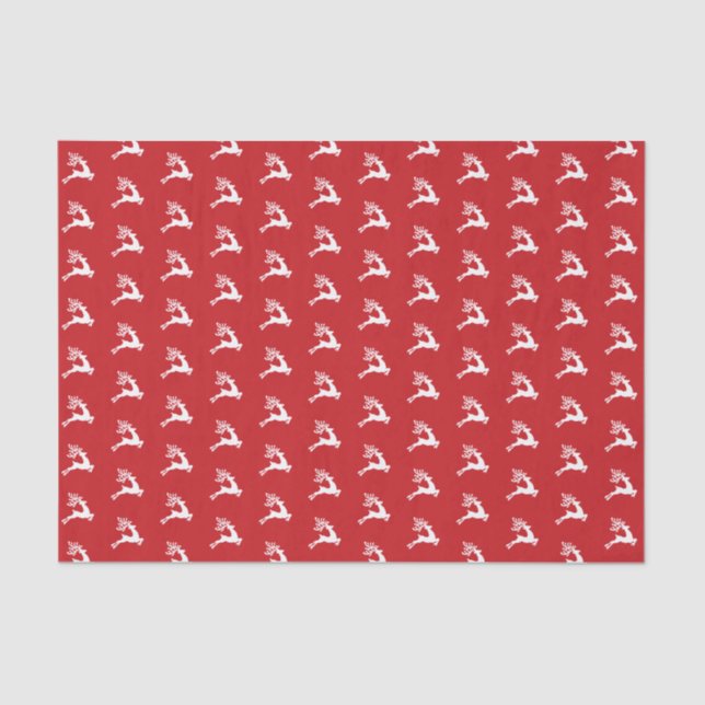 Papel De Seda Padrão de Rena Saltitante (Frente )