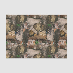 Papel De Seda Padrão de Repetição de Destino Safari Wildlife