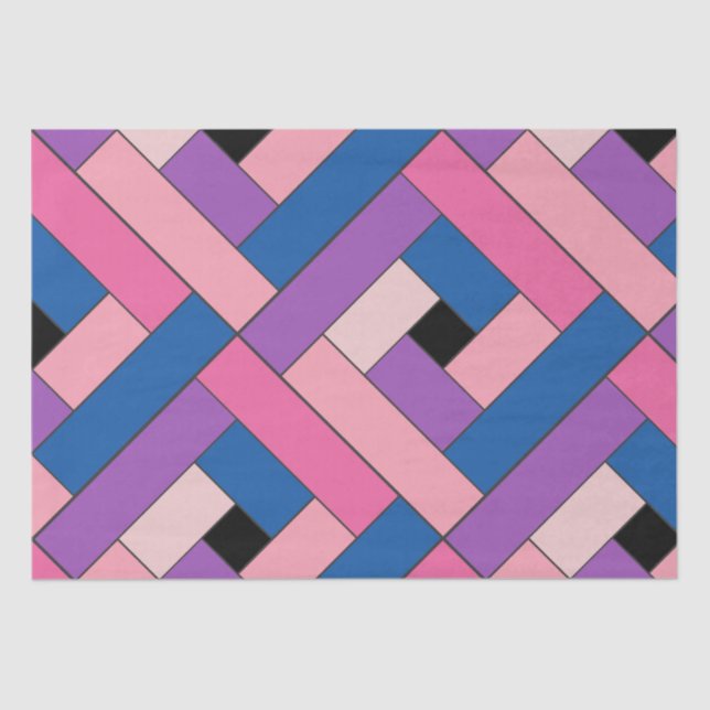 Papel De Seda Padrão de Retângulo (ver1) com Detalhe Personaliza (Frente )