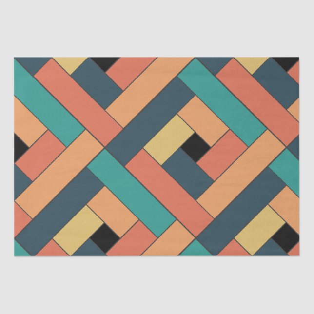 Papel De Seda Padrão de Retângulo (ver2) com Detalhe Personaliza (Frente )