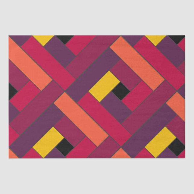 Papel De Seda Padrão de Retângulo (ver4) com Detalhes Personaliz (Frente )