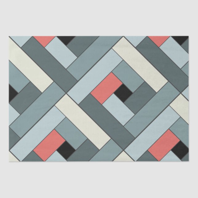 Papel De Seda Padrão de Retângulo (ver6) com Detalhe Personaliza (Frente )