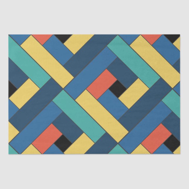 Papel De Seda Padrão de Retângulo (ver7) com Detalhes Personaliz (Frente )