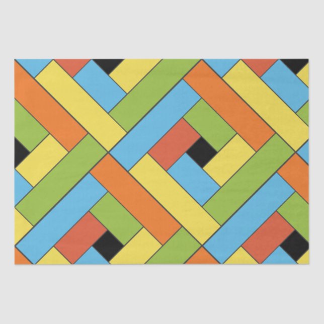 Papel De Seda Padrão de Retângulo (ver8) com Detalhe Personaliza (Frente )