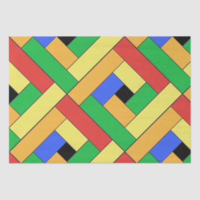 Papel De Seda Padrão de Retângulo (ver9) com Detalhe Personaliza (Frente )