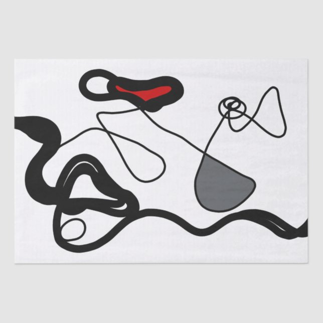 Papel De Seda Padrão de retenção: Abstrato preto, branco, Cinza  (Frente )