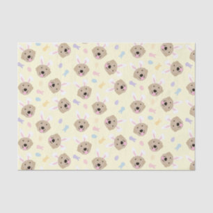 Papel De Seda Padrão de Retriever de Ouro Coelho de Páscoa
